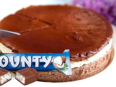 Ленивый торт «Баунти» без выпечки