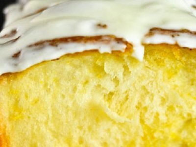 Лимонный кекс с глазурью