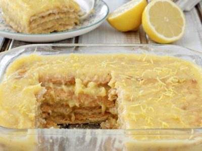 Лимонный торт без выпечки