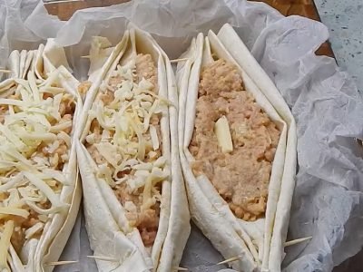 Лодочки из лаваша с фаршем