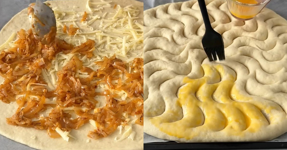 луковый пирог с сыром