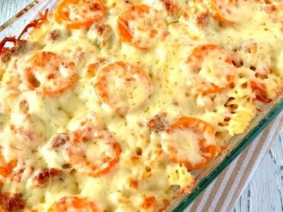 Макароны по-флотски с куриными желудками