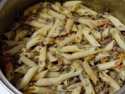 Макароны с печенью