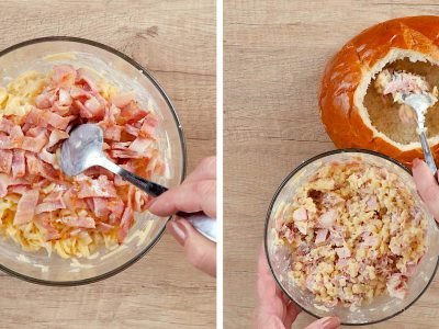 Макароны с сыром в хлебе