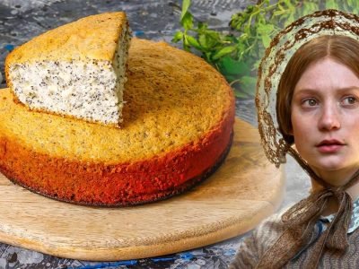 Маковый бисквитный пирог с кунжутом