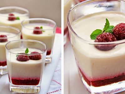 Быстрая малиновая панна-котта в домашних условиях