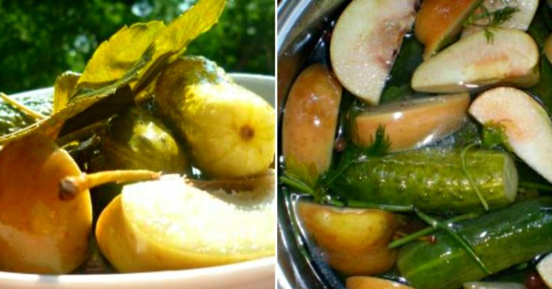 малосольные огурцы с яблоками