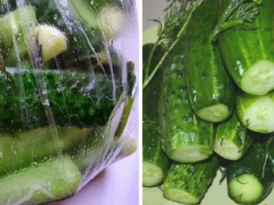 Малосольные огурцы в пакете