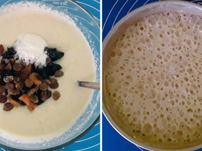 Воздушный манник без яиц на кефире