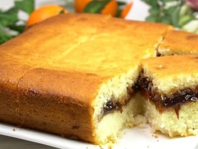 Манник с повидлом на скорую руку