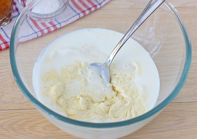 манка в кефире