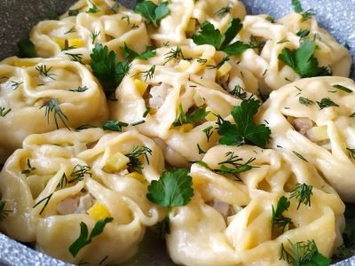 Манты на сковороде