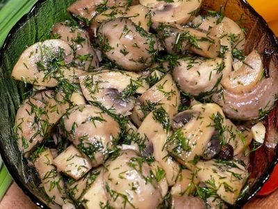 Маринованные шампиньоны: быстрый рецепт без воды
