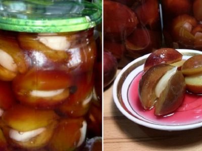 Маринованные сливы с чесноком