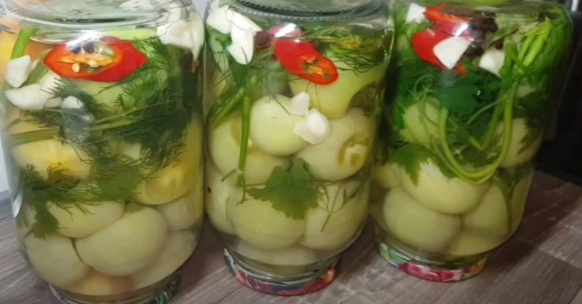 Маринованные зеленые помидоры на зиму - Со Вкусом