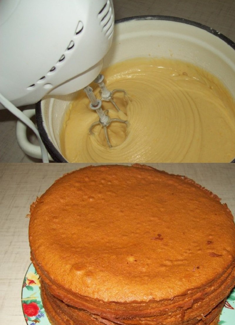 Торт медовик из жидкого теста на сковороде