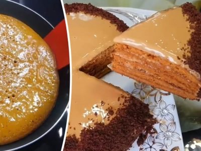 Нежный медовик на сковороде за 30 минут