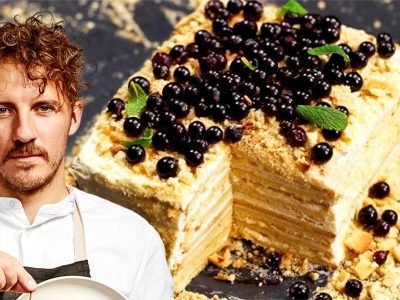 Роскошный медовик со смородиной от Евгения Клопотенко