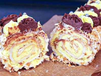 Меренговый рулет с орехами «Киевский»