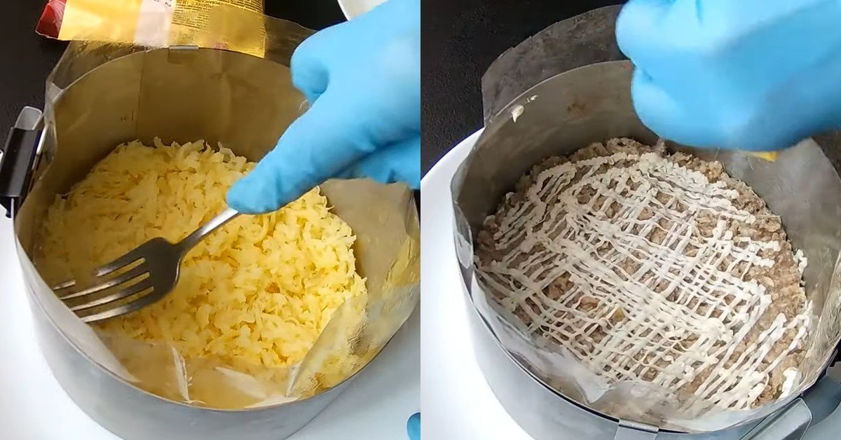 мимоза с плавленым сыром