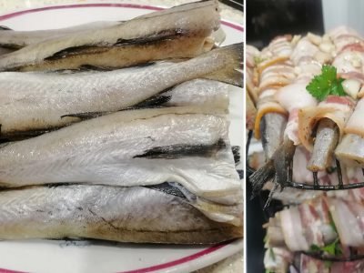 Минтай в беконе