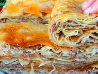 Многослойный мясной пирог