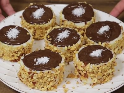 Молочный десерт с орехами без яиц