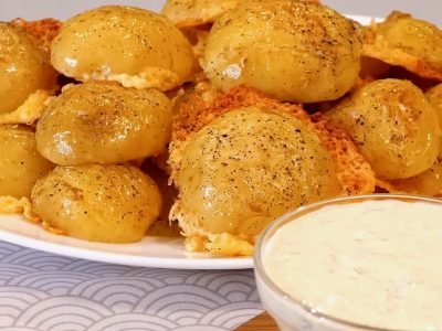 Молодая картошка с сыром в духовке