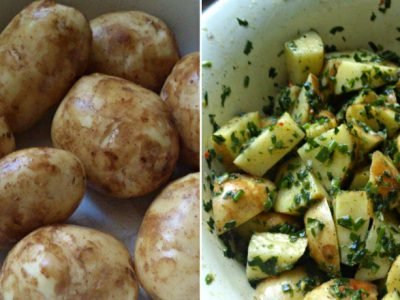 Молодой картофель с чесноком в духовке