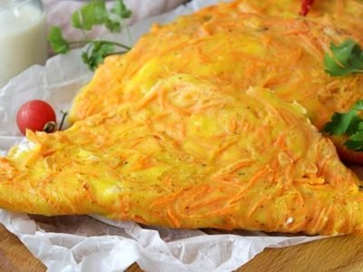 Морковные кутабы с сыром и зеленью