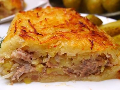 Мясная запеканка с капустой