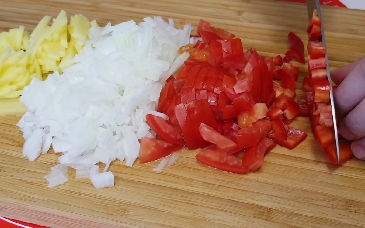 нарезанные овощи