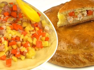 Мясной пирог с тыквой в духовке