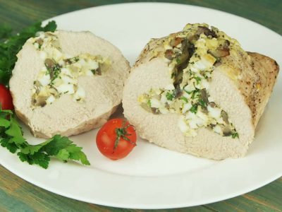 Мясной рулет с грибами