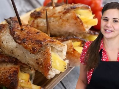 Мясные рулетики с картошкой и огурцом