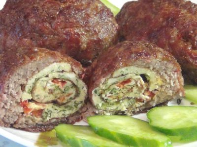 Мясные зразы с омлетом