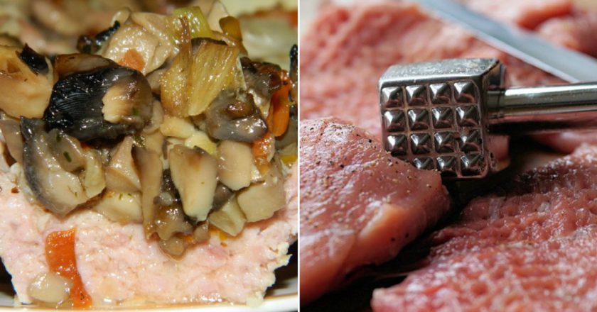 Мясо, фаршированное грибами