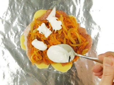 Мясо по-французски в фольге