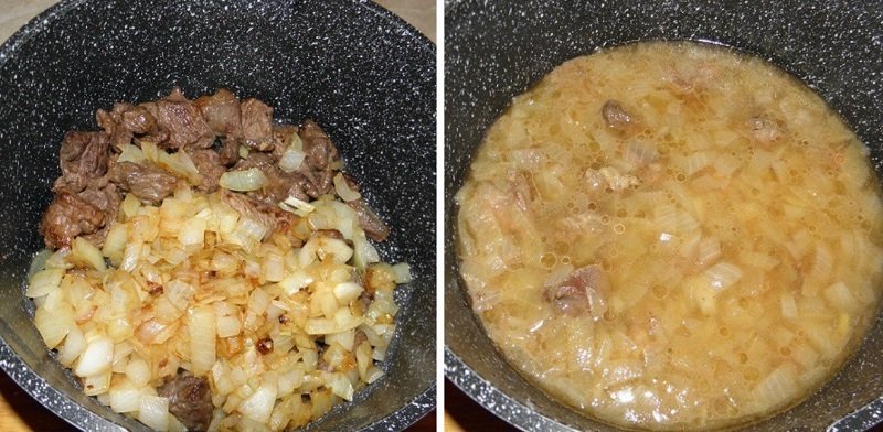 тушеное мясо с подливой