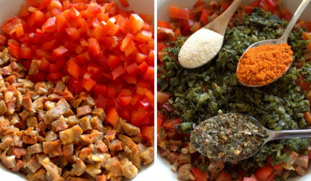 начинка из колбасы и перца