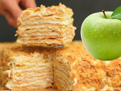 Торт «Наполеон» с яблоками