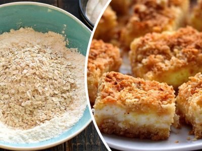 Насыпной пирог с овсянкой к чаю