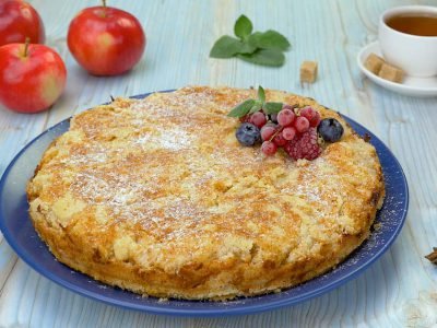 Насыпной яблочный пирог «Три стакана»