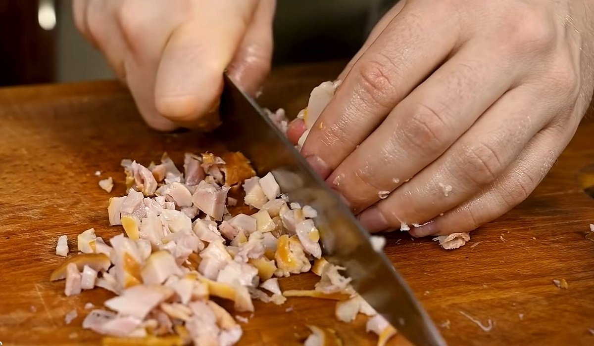 нарезание курицы