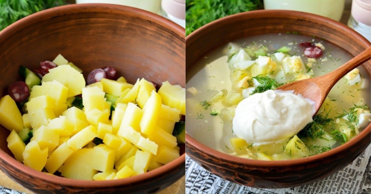 окрошка со сметаной