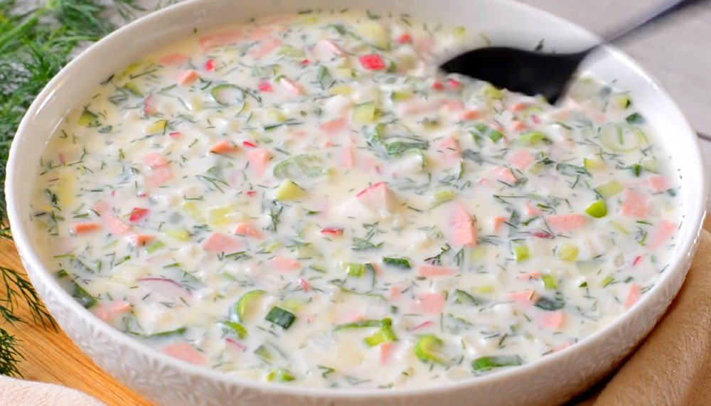 окрошка с колбасой