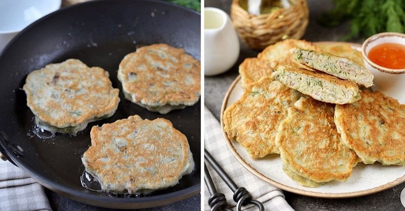 жарка рыбных оладей