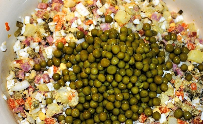 перемешивание с горошком