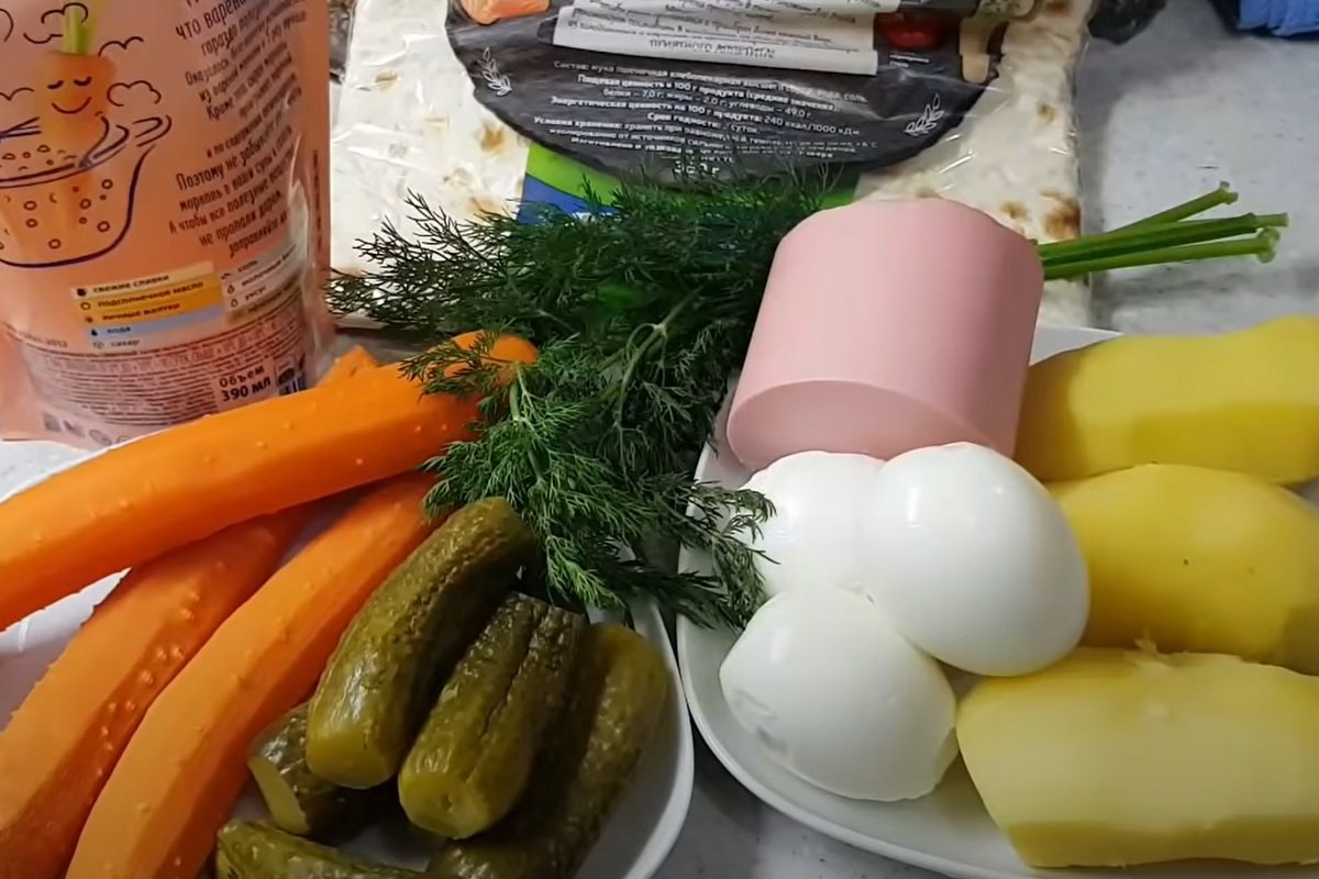 оливье в лаваше