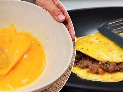 Омлет с фаршем на скорую руку